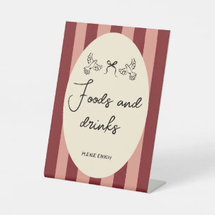 Panneau de nourriture et boissons de mariage gribo