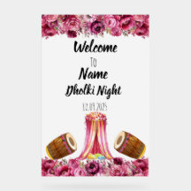 Panneau de nuit Dholki rose floral