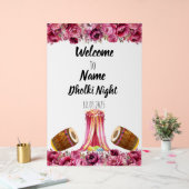 Panneau de nuit Dholki rose floral (Mariage)
