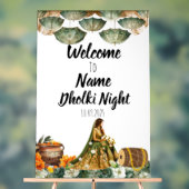 Panneau de nuit Dholki vert floral (Neutre)