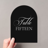 Panneau de numéro de table alphabétique noir chic (In situ (ordinateur de poche))