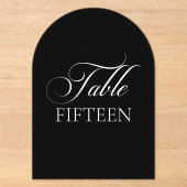 Panneau de numéro de table alphabétique noir chic (Recto)