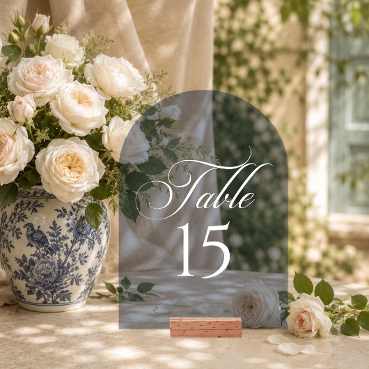 Panneau de numéro de table de calligraphie bleu ma
