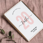 Panneau de numéro de table de calligraphie élégant<br><div class="desc">Terminez la décoration de votre événement privé ou professionnel avec ce panneau de numéro de table rose blush élégant. Cette carte de numéros de table féminine présente un grand numéro en rose pâle et des polices de calligraphie élégantes, idéale pour l'événement de votre entreprise, une collecte de fonds caritative, un...</div>