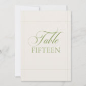 Panneau de numéro de table de calligraphie vert iv (Devant)