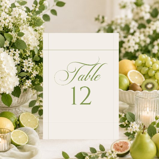 Panneau de numéro de table de calligraphie vert iv