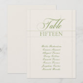 Panneau de numéro de table de calligraphie vert iv (Devant / Derrière)