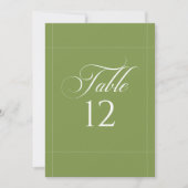 Panneau de numéro de table de calligraphie vert iv (Devant)
