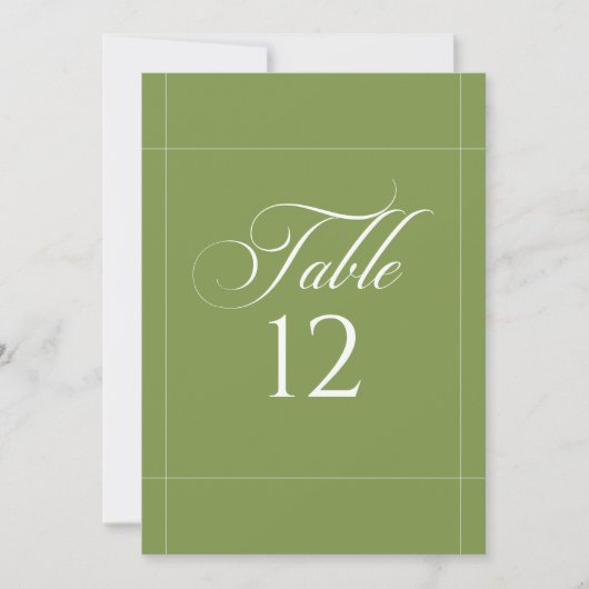 Panneau de numéro de table de calligraphie vert iv (Devant)