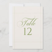 Panneau de numéro de table de calligraphie vert iv (Devant)