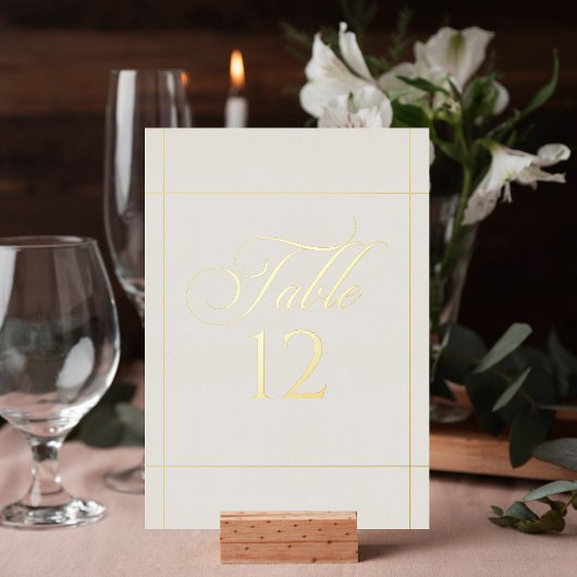 Panneau de numéro de table de mariage à bordure d'