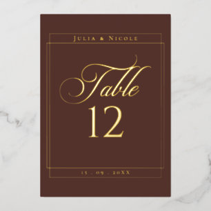 Panneau de numéro de table de mariage à bordure ma