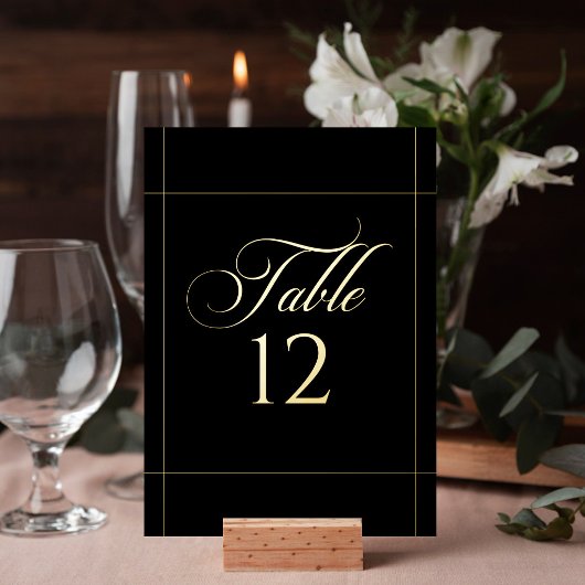 Panneau de numéro de table de mariage à bordure no