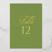 Panneau de numéro de table de mariage à bordure ve (Recto)