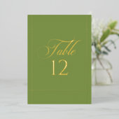Panneau de numéro de table de mariage à bordure ve (Debout devant)
