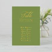 Panneau de numéro de table de mariage à bordure ve (Debout devant)
