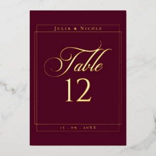 Panneau de numéro de table de mariage de bordure B