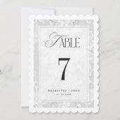 Panneau de numéro de table de mariage en dentelle (Devant)
