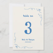 Panneau de numéro de table de mariage fantaisiste  (Dos)