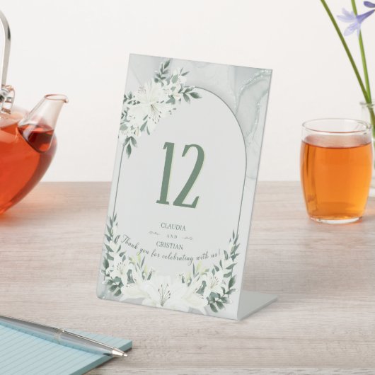 Panneau de numéro de table de mariage floral à la (In SItu)