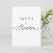 Panneau de numéro de table de mariage Luxe Script (Debout devant)