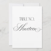 Panneau de numéro de table de mariage Luxe Script (Dos)