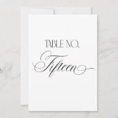 Panneau de numéro de table de mariage Luxe Script (Devant)