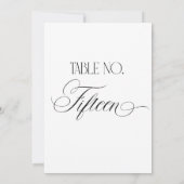 Panneau de numéro de table de mariage Luxe Script (Dos)
