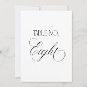 Panneau de numéro de table de mariage Luxe Script (Devant)