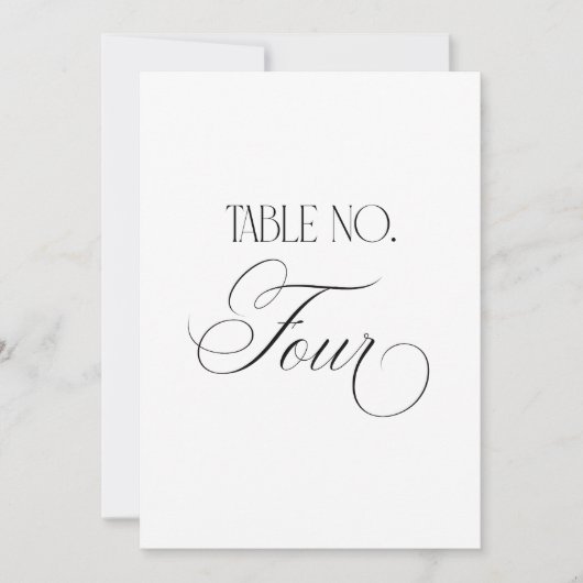 Panneau de numéro de table de mariage Luxe Script (Devant)