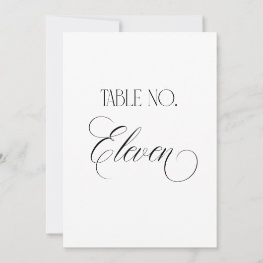Panneau de numéro de table de mariage Luxe Script (Devant)