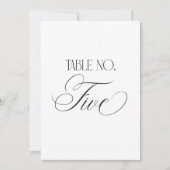 Panneau de numéro de table de mariage Luxe Script (Devant)