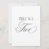 Panneau de numéro de table de mariage Luxe Script (Dos)
