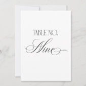 Panneau de numéro de table de mariage Luxe Script (Devant)