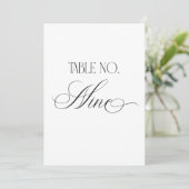 Panneau de numéro de table de mariage Luxe Script (Debout devant)