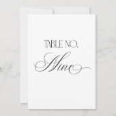 Panneau de numéro de table de mariage Luxe Script (Dos)
