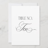 Panneau de numéro de table de mariage Luxe Script (Devant)