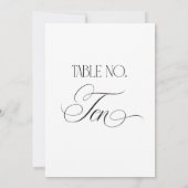 Panneau de numéro de table de mariage Luxe Script (Dos)