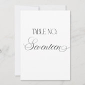 Panneau de numéro de table de mariage Luxe Script (Devant)