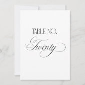 Panneau de numéro de table de mariage Luxe Script (Devant)