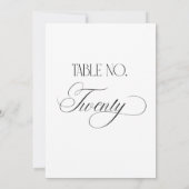 Panneau de numéro de table de mariage Luxe Script (Dos)
