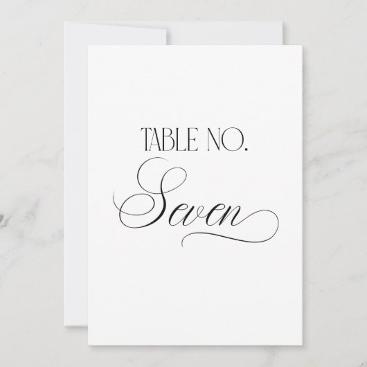 Panneau de numéro de table de mariage Luxe Script (Devant)