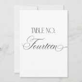 Panneau de numéro de table de mariage Luxe Script (Devant)