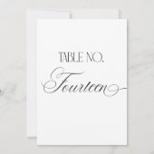 Panneau de numéro de table de mariage Luxe Script (Dos)