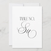 Panneau de numéro de table de mariage Luxe Script (Dos)