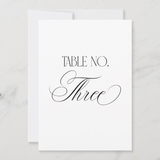 Panneau de numéro de table de mariage Luxe Script (Devant)