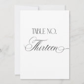 Panneau de numéro de table de mariage Luxe Script (Dos)