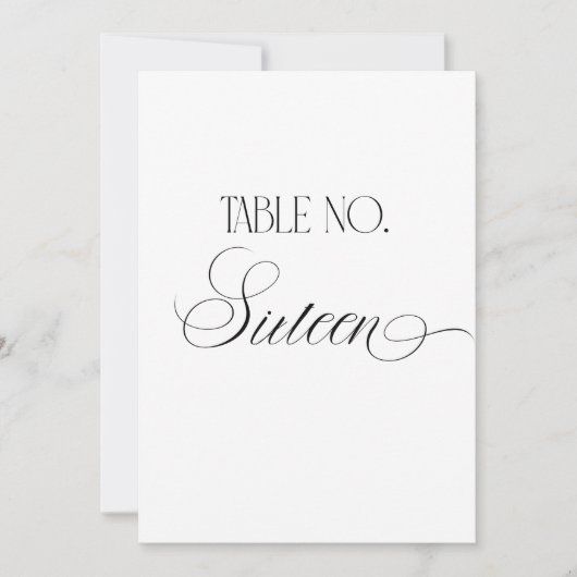 Panneau de numéro de table de mariage Luxe Script (Devant)