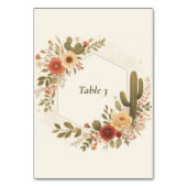 Panneau de numéro de table de mariage Saguaro & Sa (Dos)