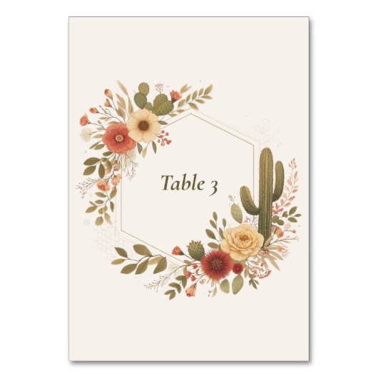 Panneau de numéro de table de mariage Saguaro & Sa (Par défaut)